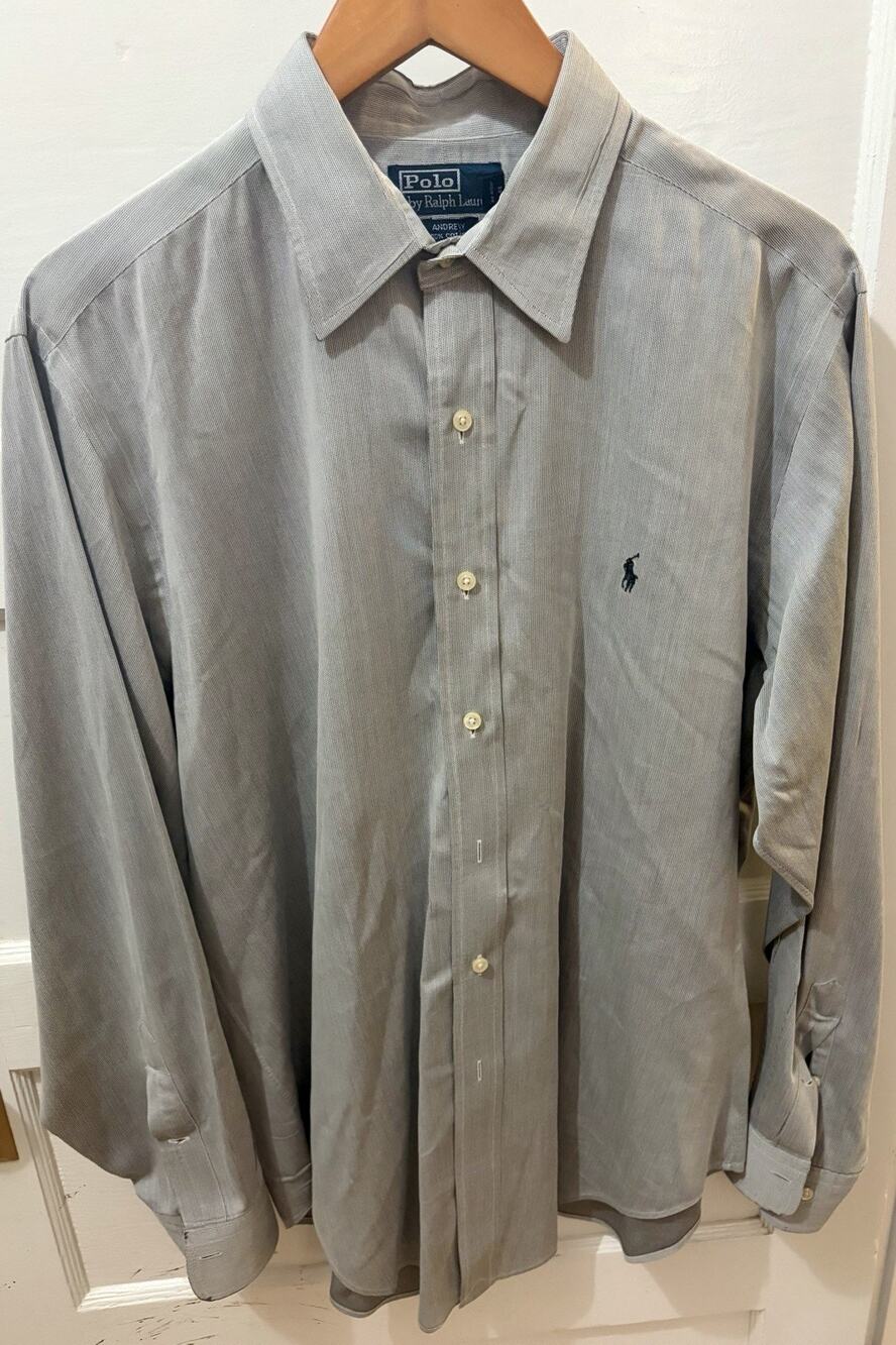 Polo Ralph Lauren Andrew Classic Fit Grey Cotton Shirt 16 34/35